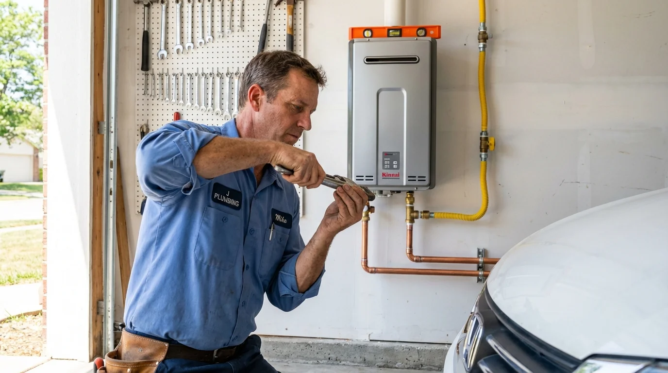 Tankless water heater installation by a Johns Plumbing LLC plumber in Chandler